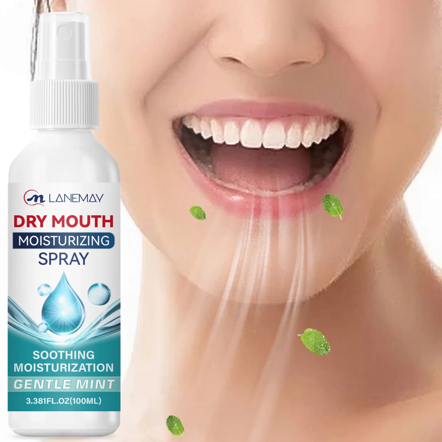 Spray hydratant pour la bouche sèche – 100 ml. Saveur menthe douce qui soulage efficacement la séche