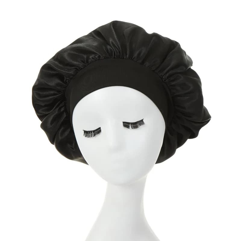 Bonnet de nuit doublé en Satin soyeux, couvre-cheveux pour rester toute la nuit, Bonnet ample pour l