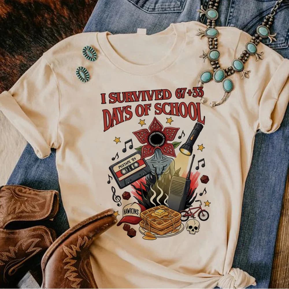 T-shirt Demogorgon pour femmes, Eddie Munson, motif cannibale, fleur, monstre, t-shirts graphiques, 