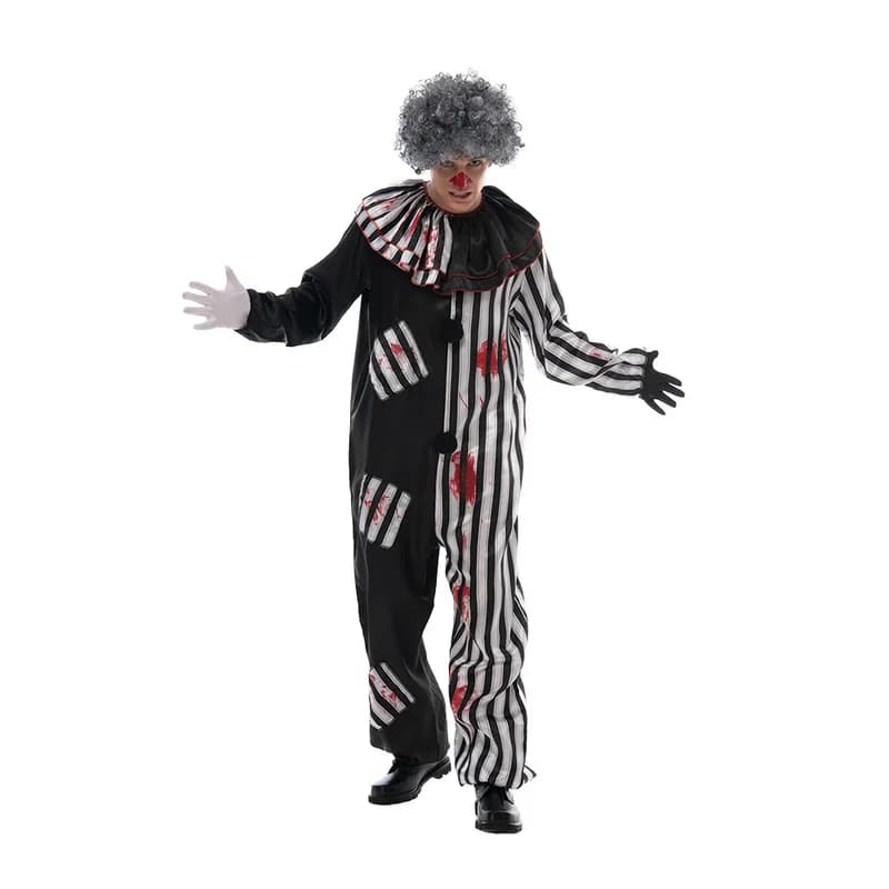 Costume de Clown Maléfique Vintage pour Homme, Cosplay de Cirque, Halloween, Carnaval, Pâques, Pouri