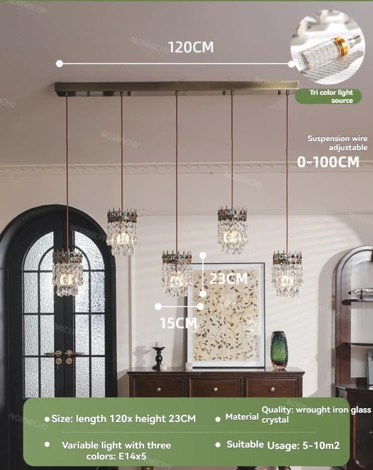 Lampe suspendue en cristal pour Restaurant médiéval français, luxe, sensation haut de gamme, rétro a