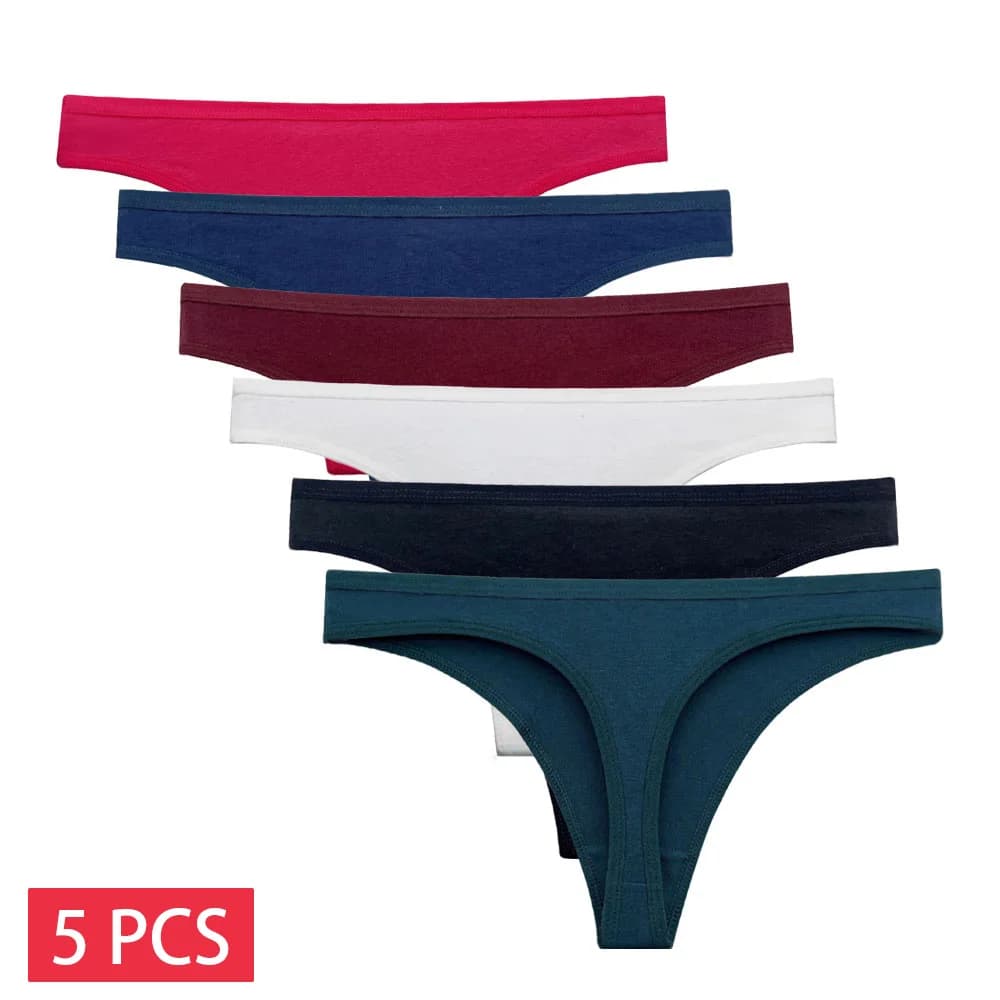 5 pièces/ensemble culottes en coton string femmes culottes sous-vêtements Sexy femme Lingerie string