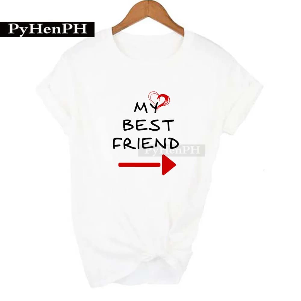 Mon meilleur ami 2T-shirt tendance lettre Inha, t-shirts graphiques à manches courtes du meilleur am