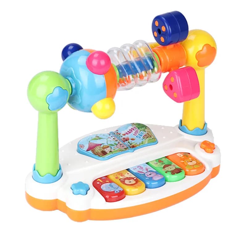 Jouets de piano pour bébé, clavier musical rotatif pour enfants, son lumineux, jouet musical pour le