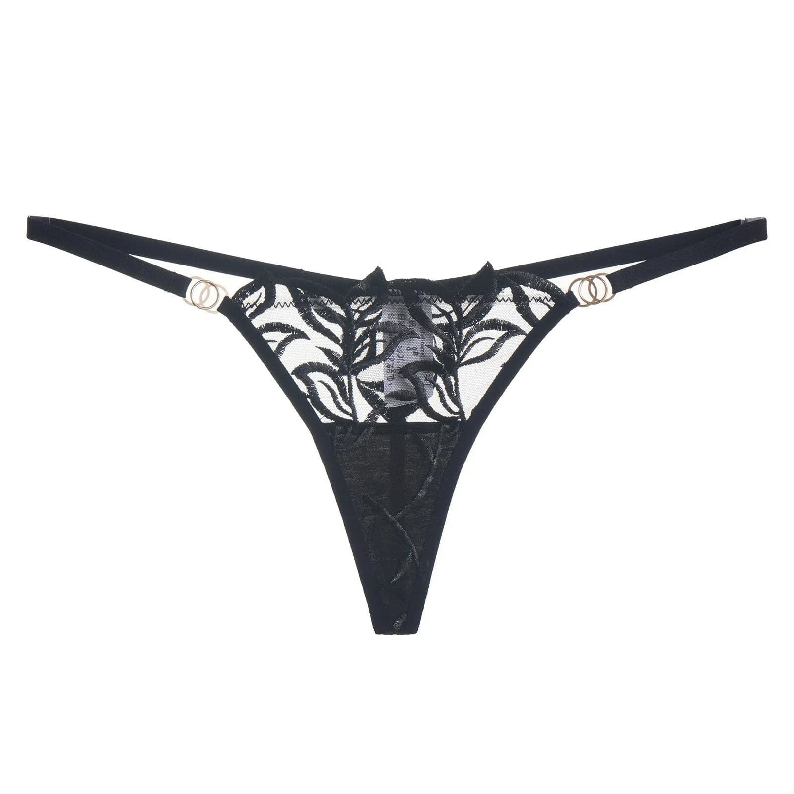 Ensemble soutien-gorge et slip en dentelle pour femmes, Lingerie transparente, haut en coton fin, Se
