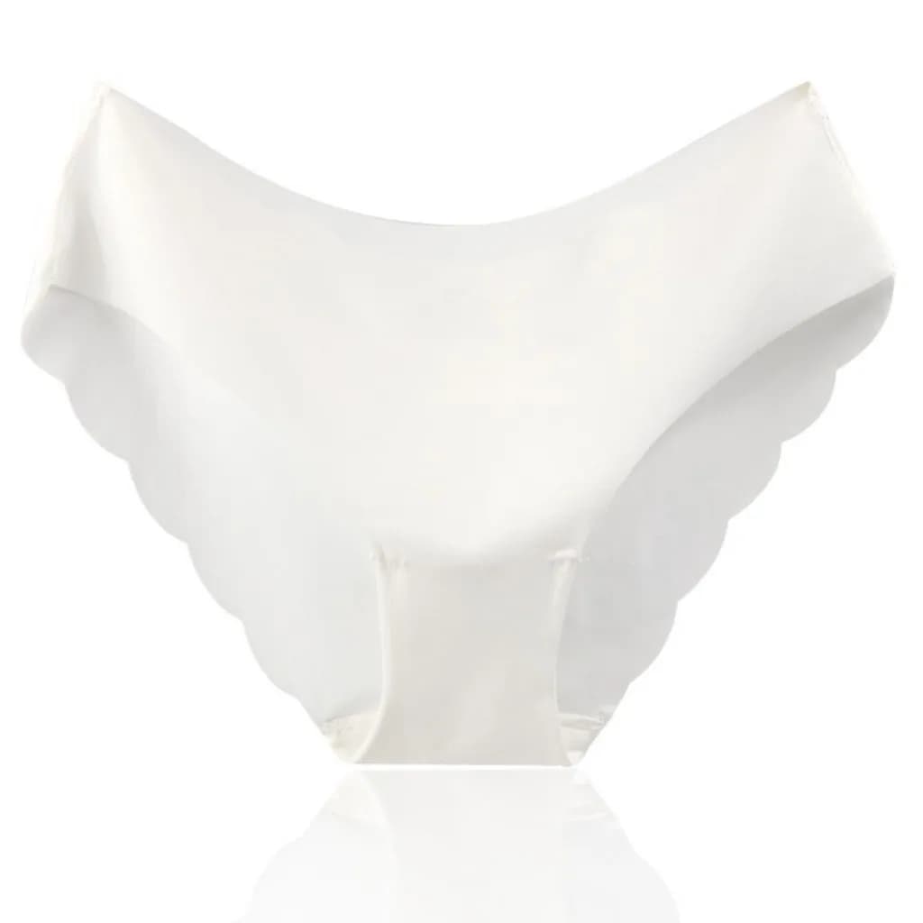 Femmes culottes Sexy volants couleur unie sous-vêtements glace-soie taille basse culotte femme sans 