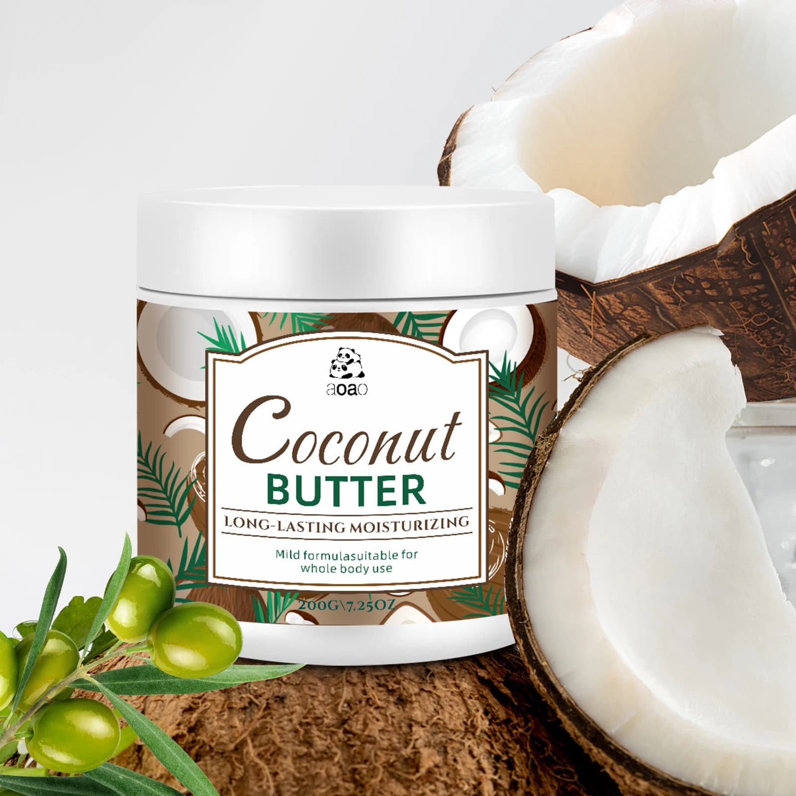 Beurre corporel au miel et à la noix de coco pour une hydratation longue durée, nourrit les peaux sè