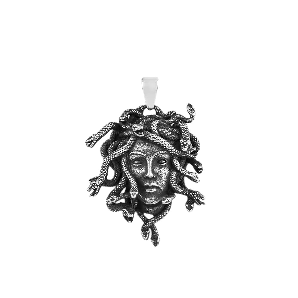 Collier Méduse Gothique Unique pour Hommes et Femmes, Punk Vintage, Acier Inoxydable, Pendentif Sall