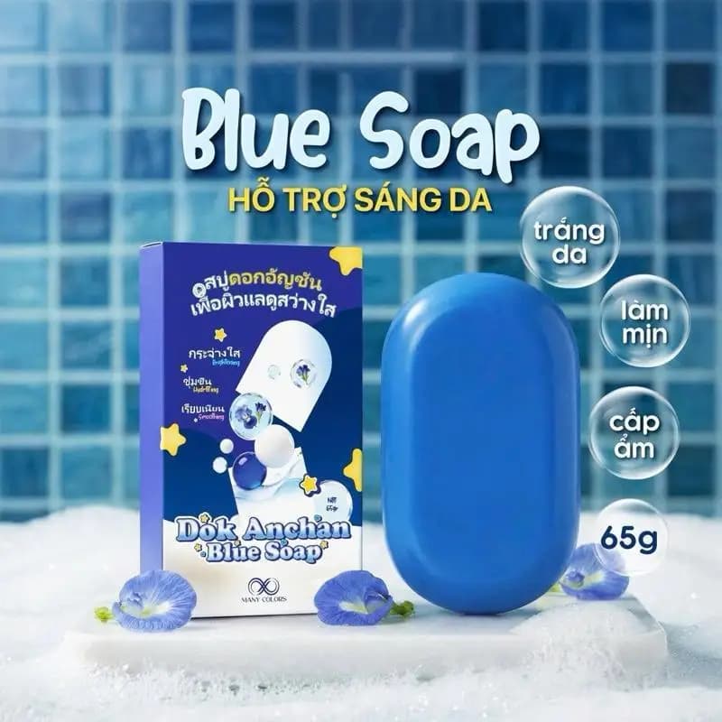 Savon bleu 65g pour un nettoyage en profondeur du visage et du corps, contrôle de l'huile, savon de 
