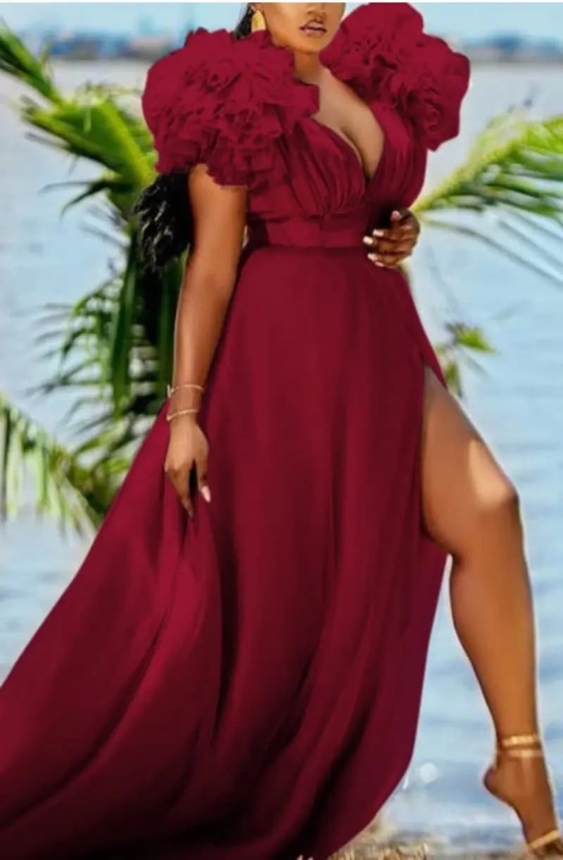 Robes africaines sexy à col en V pour femmes, robe longue de soirée, robe maxi, vêtements africains,