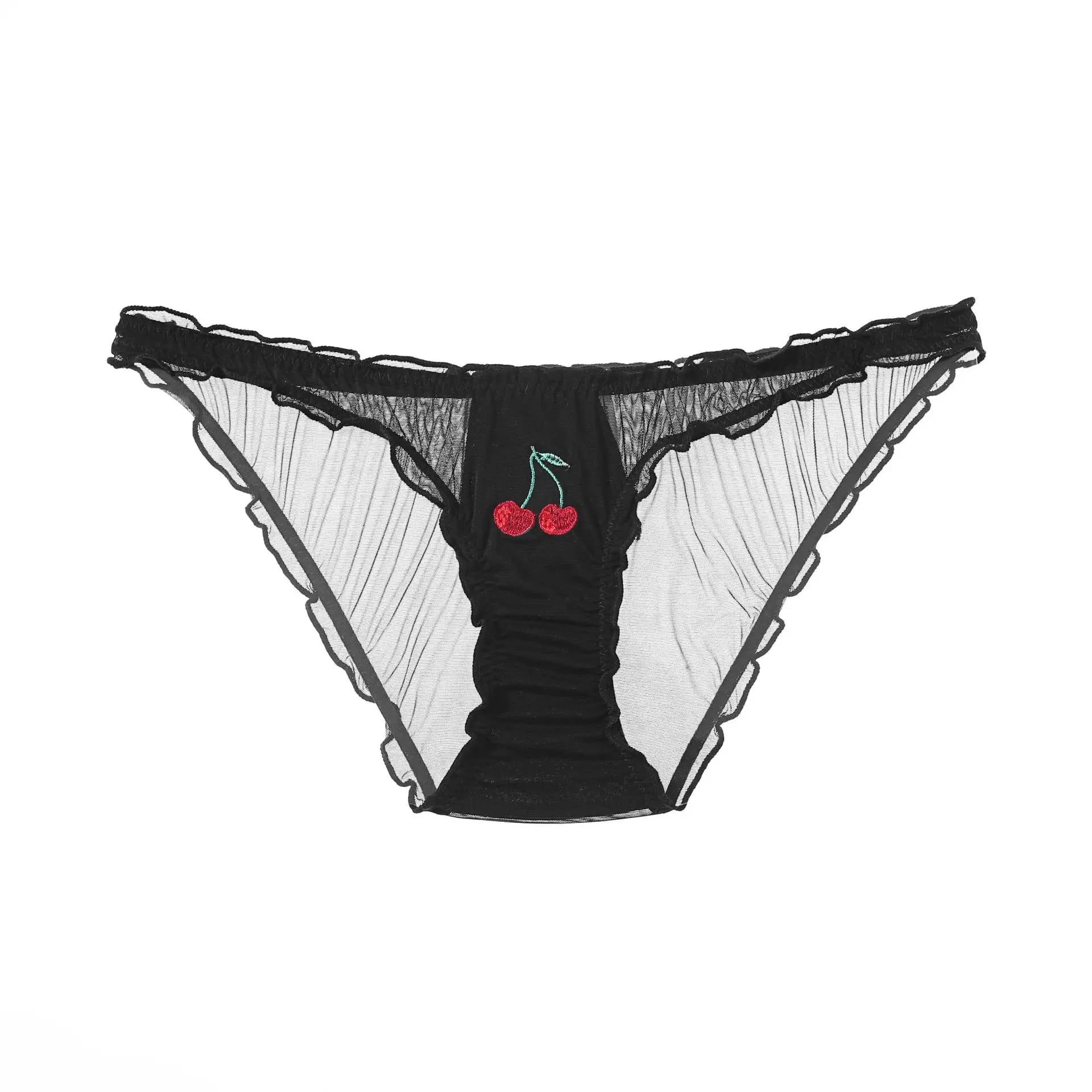 Fruit translucide slips femmes taille basse culottes Sexy sous-vêtements transparents dame slips Lin