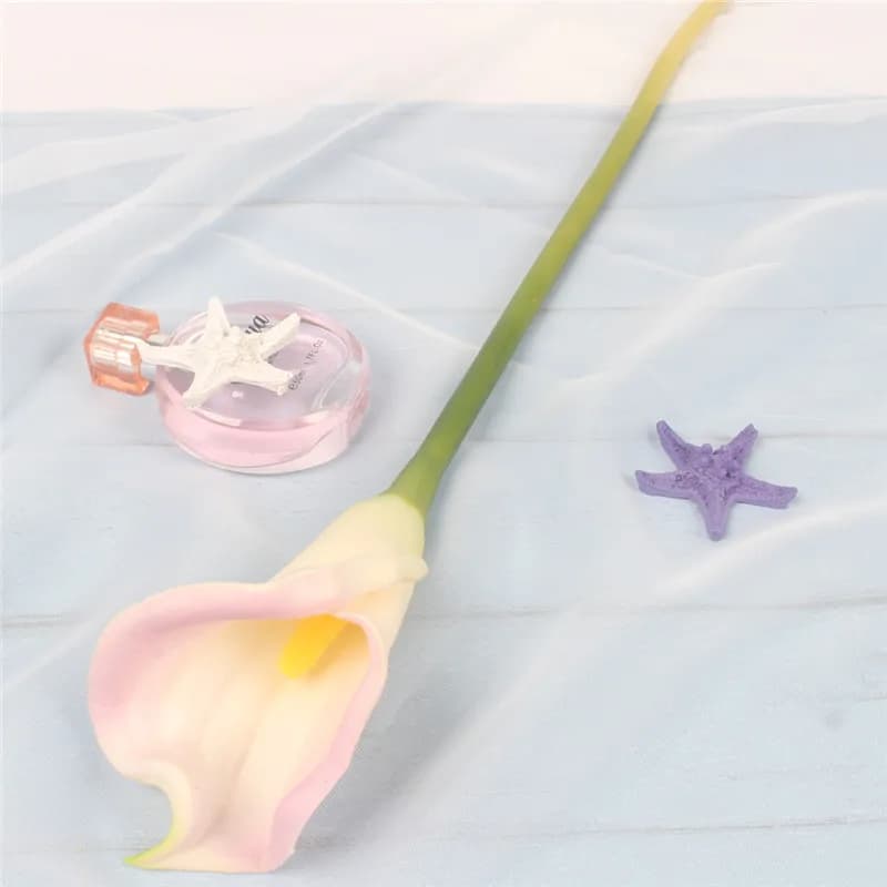 Fleur artificielle PU Calla Lily pour la décoration de mariage, toucher réel, sensation de main, arr
