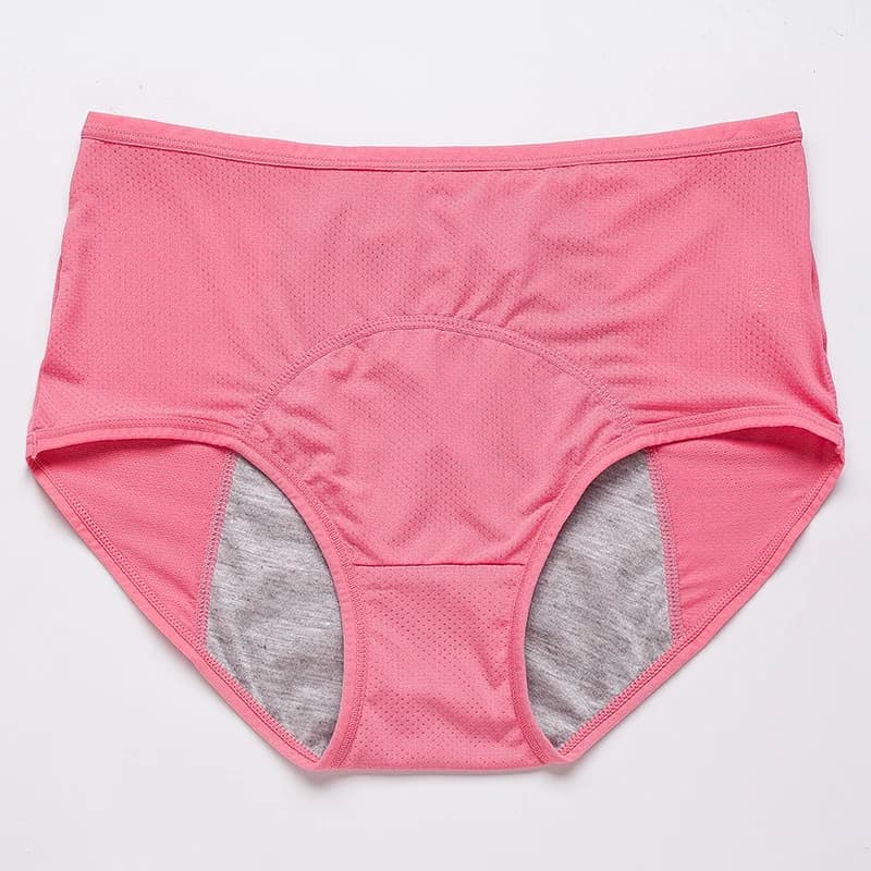 Culotte menstruelle en maille taille haute, grande taille, conception anti-fuite avant et arrière po