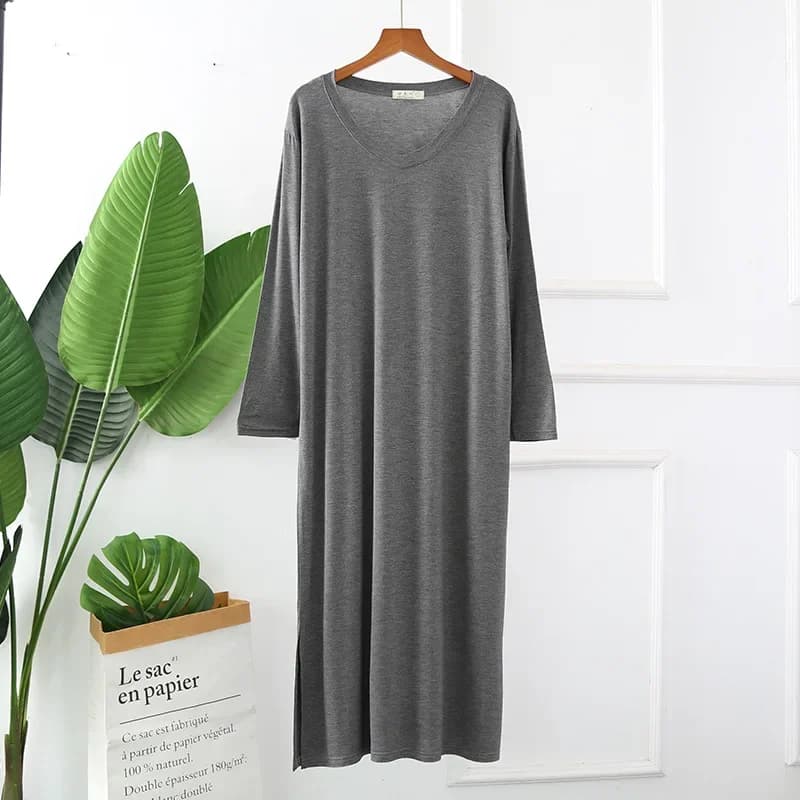 Chemise de Nuit à Manches sulfpour Femme, en Coton Modal, Multicolore, Grande Taille, Vêtements de P