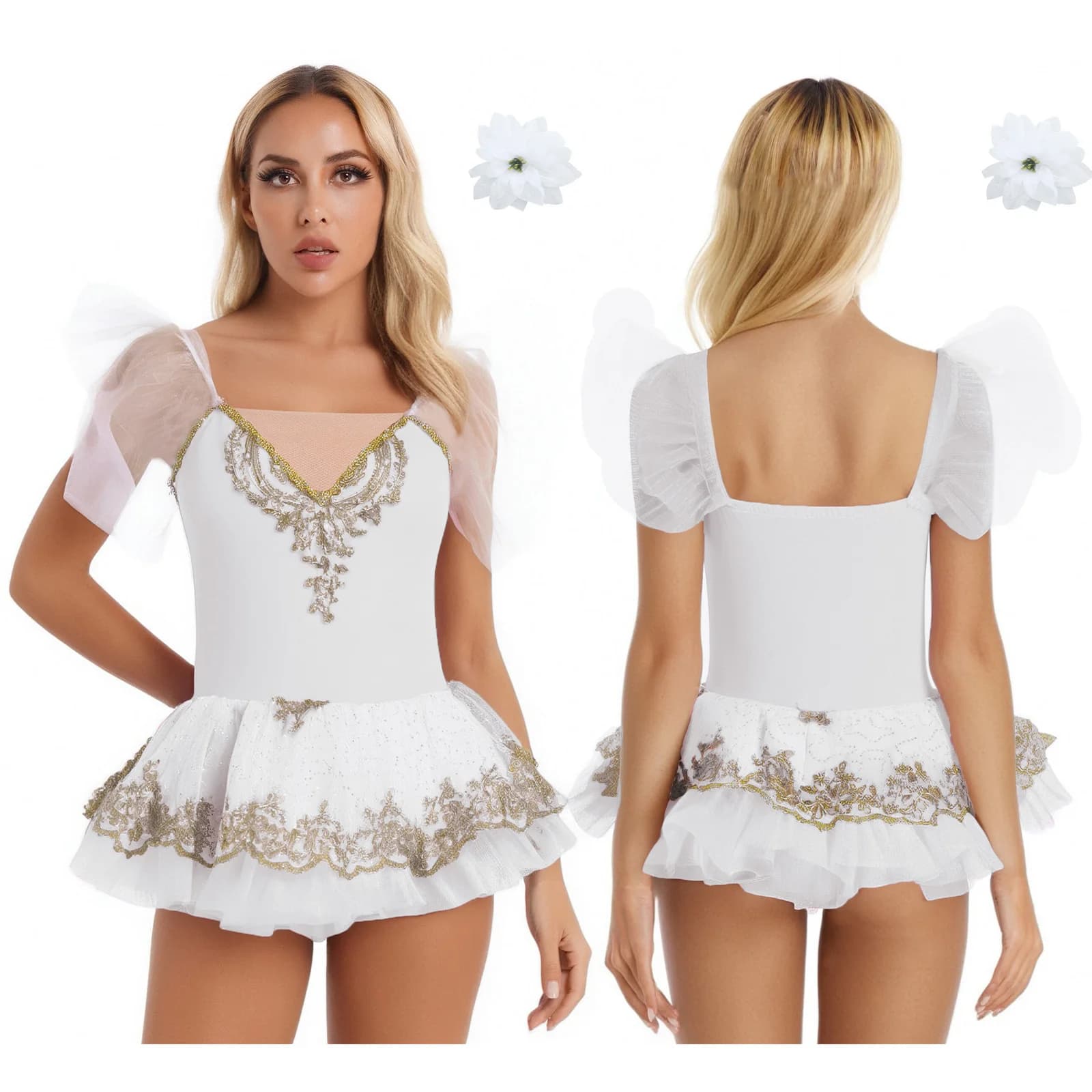Robe Tutu de Ballet princesse du lac des cygnes pour femmes, robe crêpes en Tulle à volants et plusi