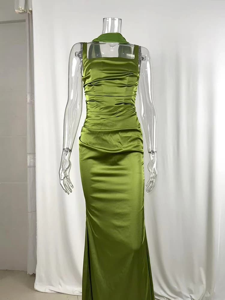 Femmes élégantes Corset robe Maxi avec écharpe Sexy robe de bal robe de soirée longue dos nu dame Ve
