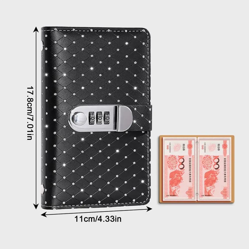 Carnet de défi d'épargne avec planificateur financier et enveloppes sécurisées par mot de passe, 100