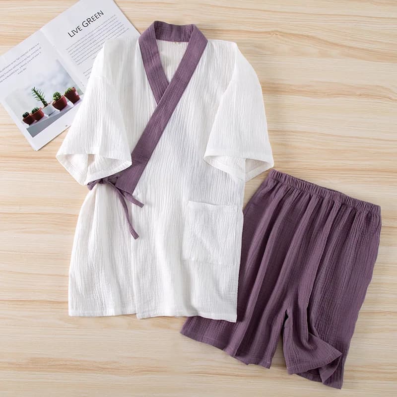 Fdfklak-Pyjama Kimono de Nuit de Style Japonais pour Femme, Ensemble de Vêtements de Nuit, Document 