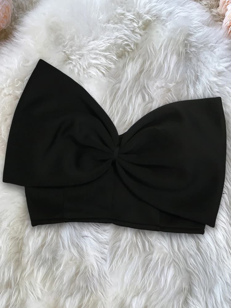 Haut court papillon sexy avec fermeture éclair pour femme, noir, rouge, précieux, club, fête, été, n