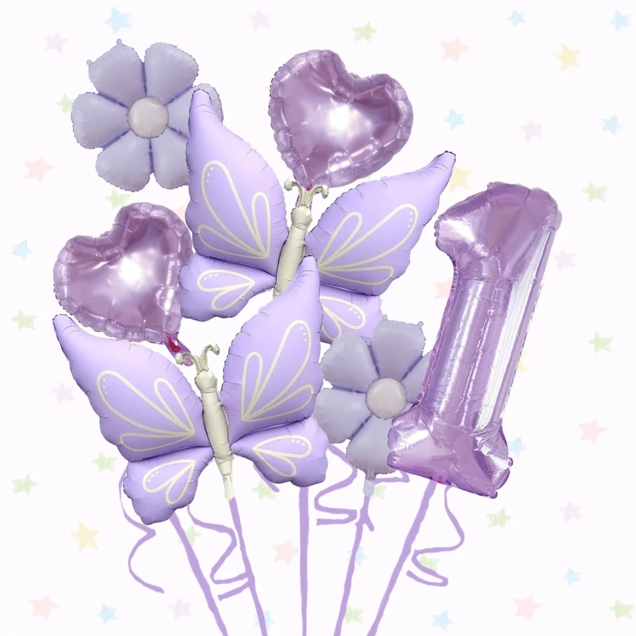 Ensemble de ballons numériques Big Butterfly violet, adapté aux anniversaires, aux baptêmes de douch