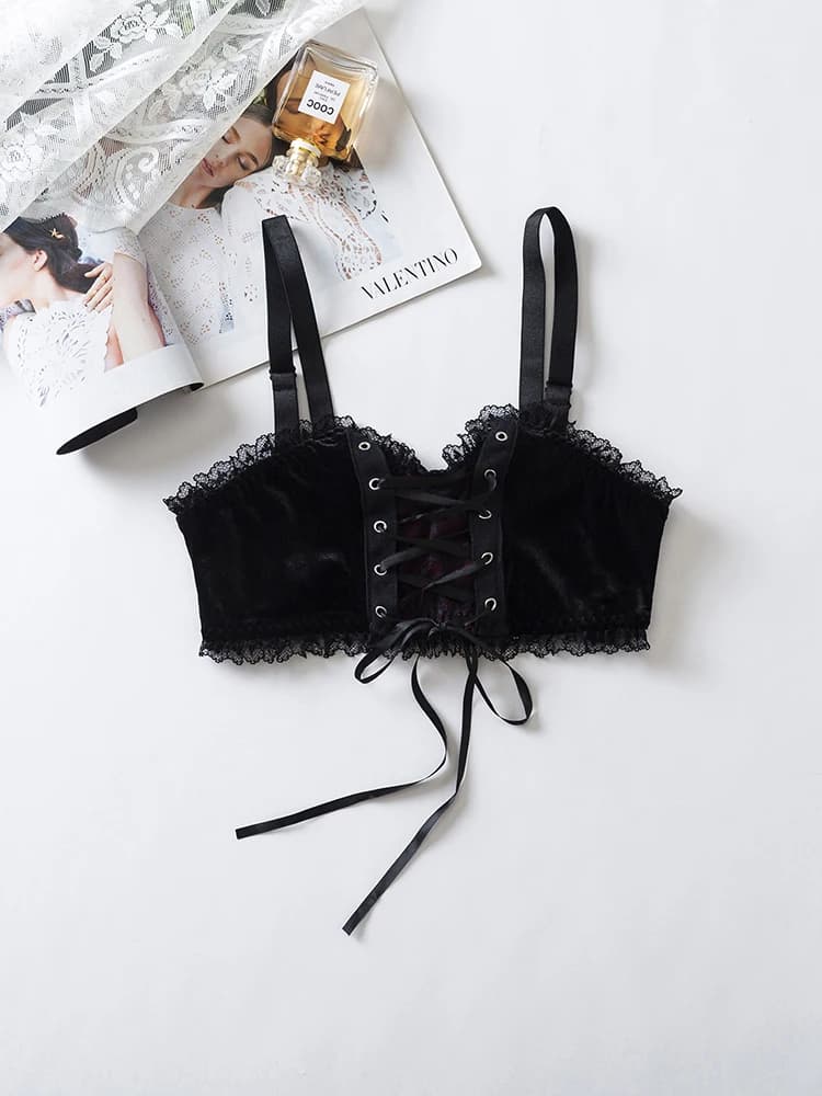 Soutien-gorge gothique pour femmes, sous-vêtements Y2k, haut Sexy, bretelles en dentelle, Lingerie d