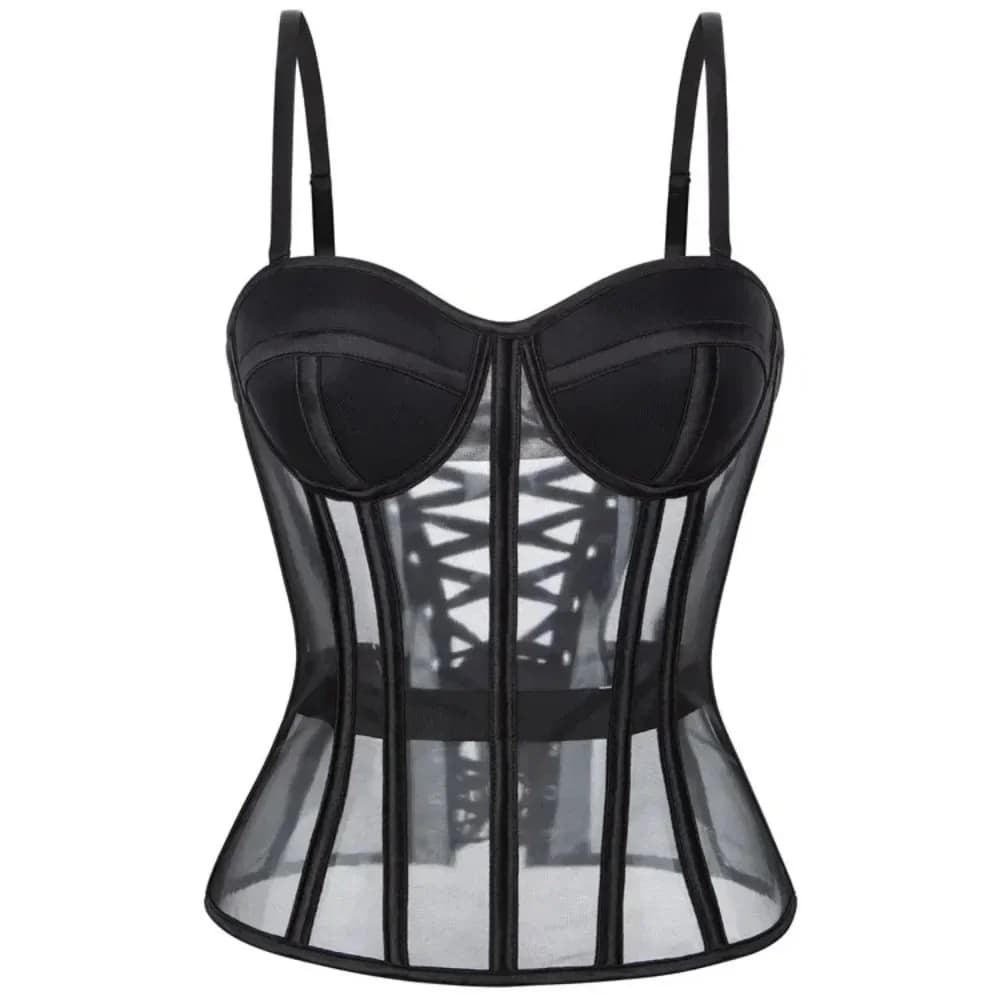 Corset surbuste avec soutien-gorge Korset femme bustier bustier sans bretelles haut maille femmes Li