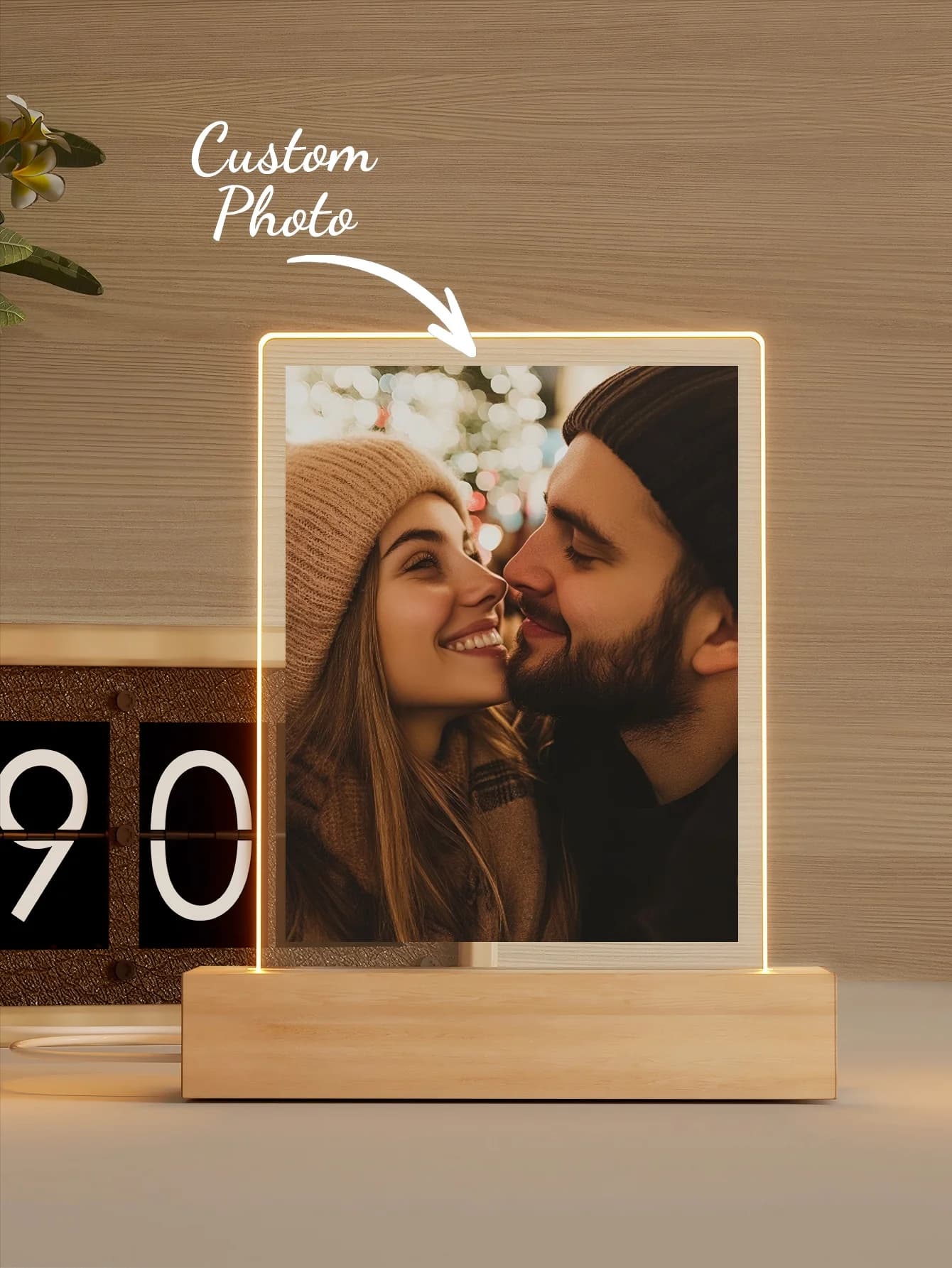 Veilleuse Led Photo de collage de Couple personnalisée, veilleuse acrylique personnalisée avec photo