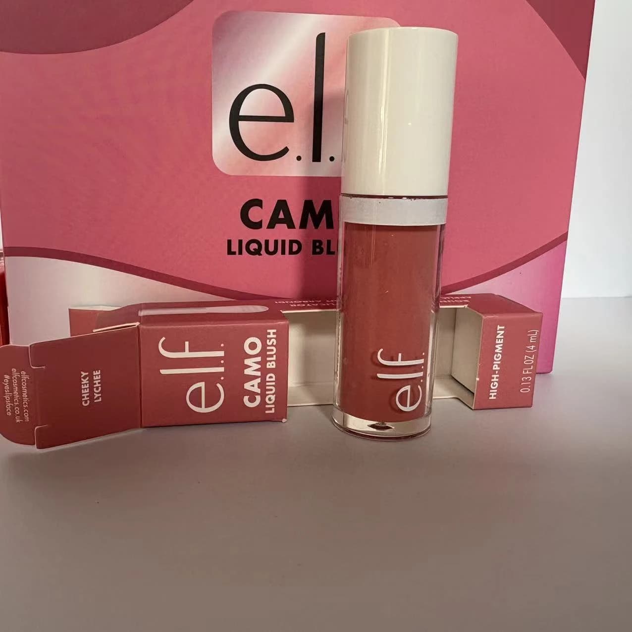 Fard à joues liquide ELF Camo, hydratant, à l'eau de rose, effet rosé, léger, modulable, estompable,
