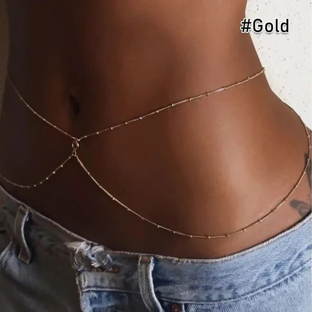 JOWaist-Bikini de plage simple pour femmes, bijoux de corps féminins, perles en biscuits