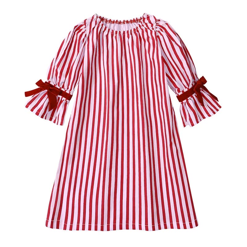 Pyjama de noël rayé pour enfants, ensemble de vêtements pour tout-petits garçons et filles, hauts + 
