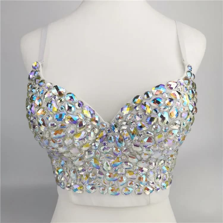 Bustier Steampunk avec Strass pour Femme, Corset Haut de Gamme, Soutien-Gorge Push Up, Lingerie Sexy
