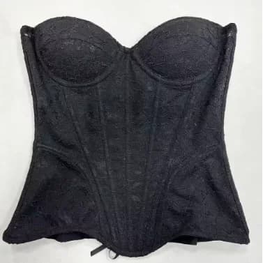 Women White Lace Corset Bra Overbust Luxury Bodice For Wedding Strapless Lace Up Bustier Tube Tops W