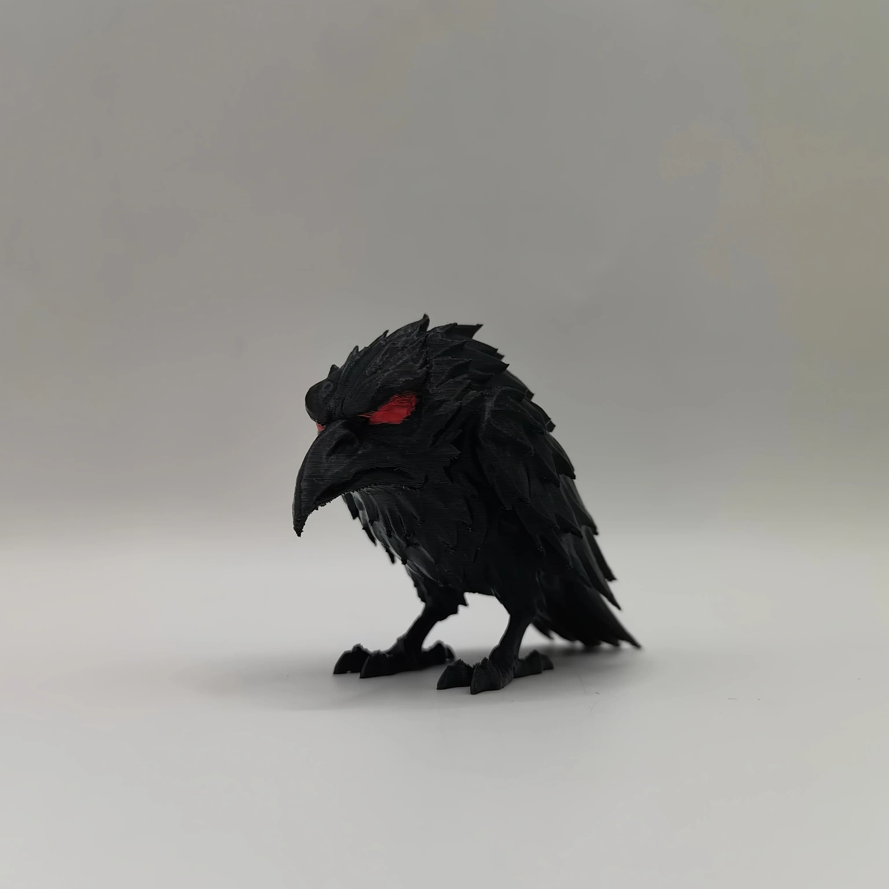 Figurine Corbeau de Nuit Noire – Nouveau design, décoration de bureau texturée très détaillée. Parfa