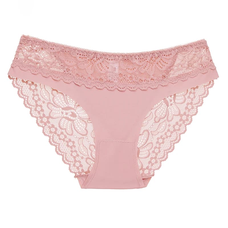 Sous-vêtements Sexy en dentelle pour femmes, Lingerie douce et confortable, culotte à bordure décora