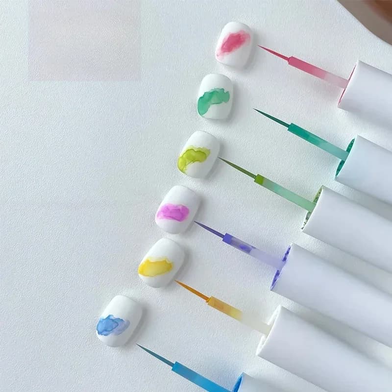 Solution de teinture pour ongles, 6ml, 6 couleurs, crème glacée d'été, motif créatif des ongles, Sol
