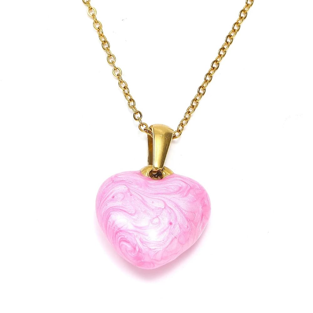 Colliers Coréens « Gouttes d'Amour » pour Femmes et Filles, Pendentifs Cœur, Breloques, Bijoux de Fê