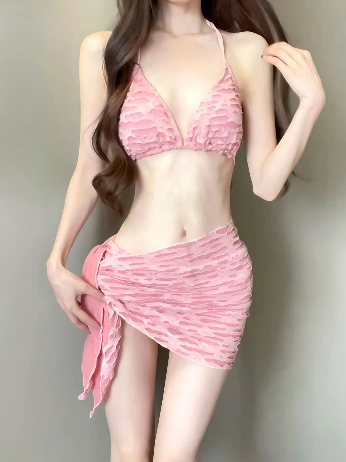 Maillot de bain Bikini, mignon, Style princesse, corps fendu, col suspendu, dos exposé, amincissant,