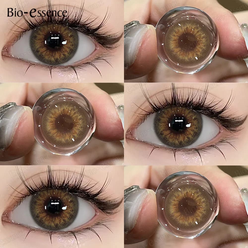 Bio-essence – lentilles de contact de couleur bleue pour les yeux, lentilles brunes naturelles, yeux