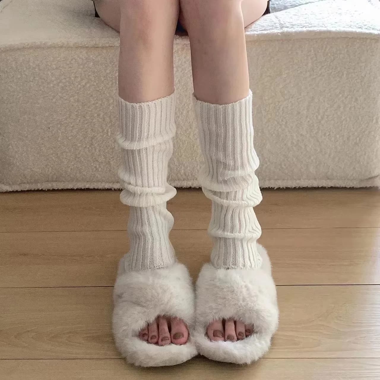 Femme jambières automne et hiver jambes larges noir blanc Lolita chaussettes pour femmes chaussettes