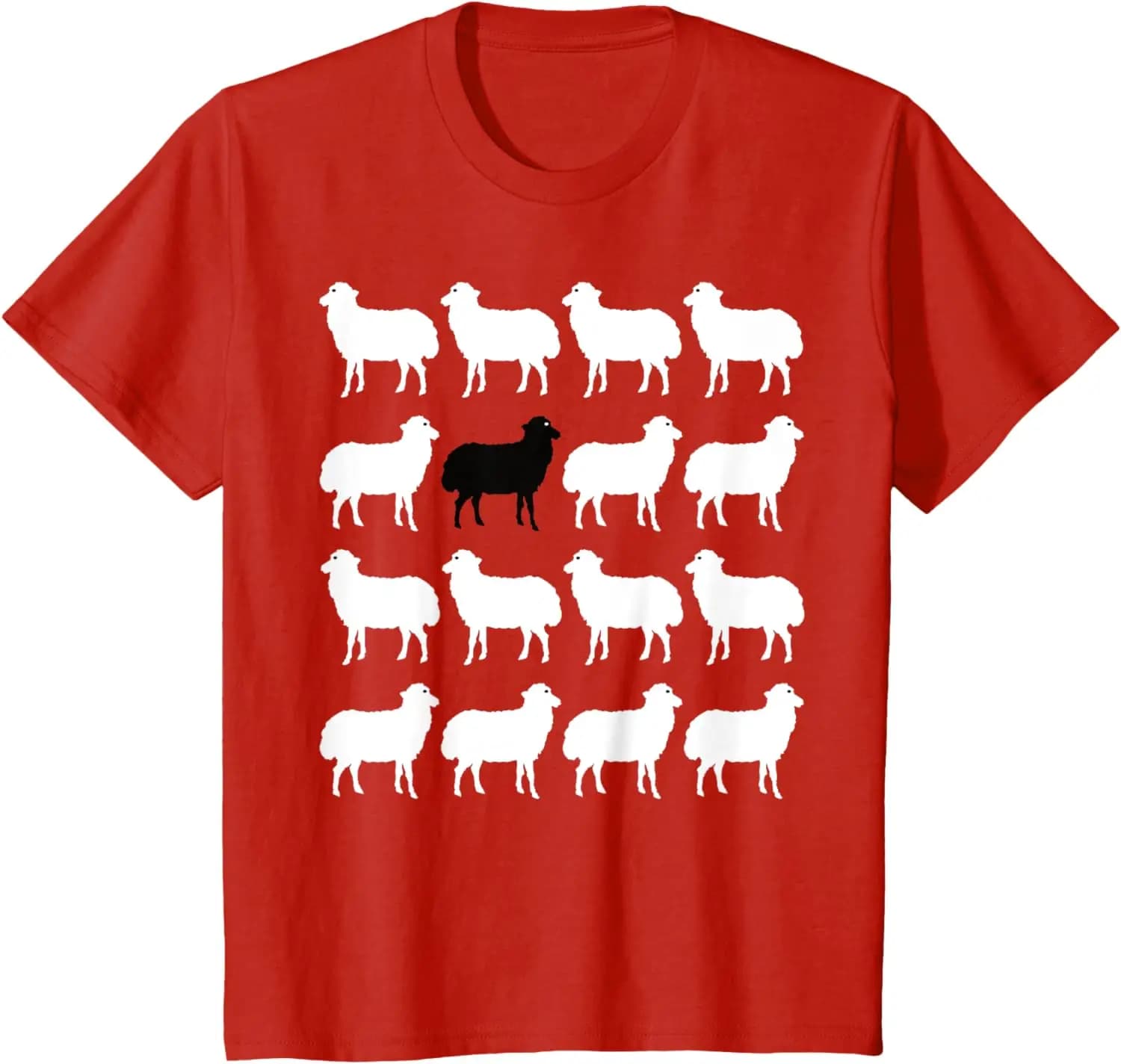 T-shirt à manches courtes en coton pour hommes et femmes, mouton blanc, mouton noir, ferme animale m