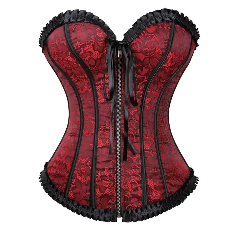 Corsets pour femmes, bustier sexy, corset floral à lacets, corset vintage en satin avec fermeture éc