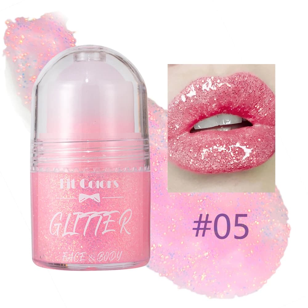 Stick de paillettes scintillantes pour le corps - Texture gelée longue durée non collante, fini écla
