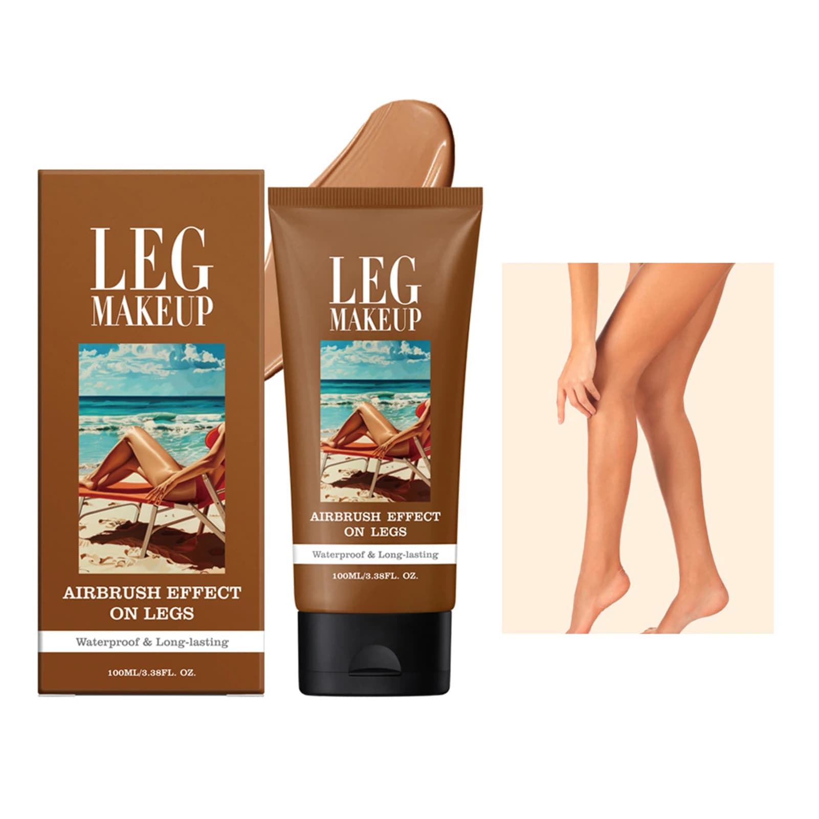 Lotion autobronzante pour les jambes, 100ml, correcteur imperméable, Lotion bronzante pour le corps,