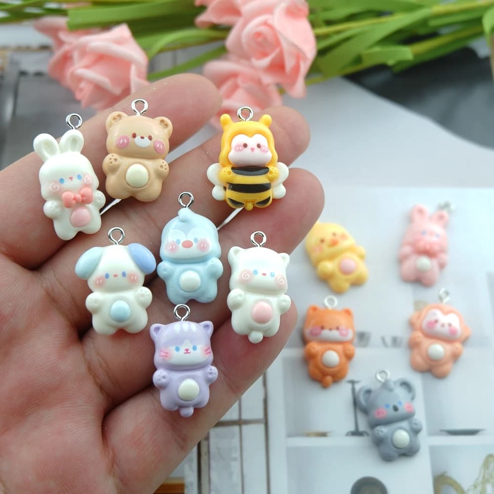 Animaux équation ours chat breloques pour bijoux, bricolage, boucle d'oreille, bracelet, pendentif, 