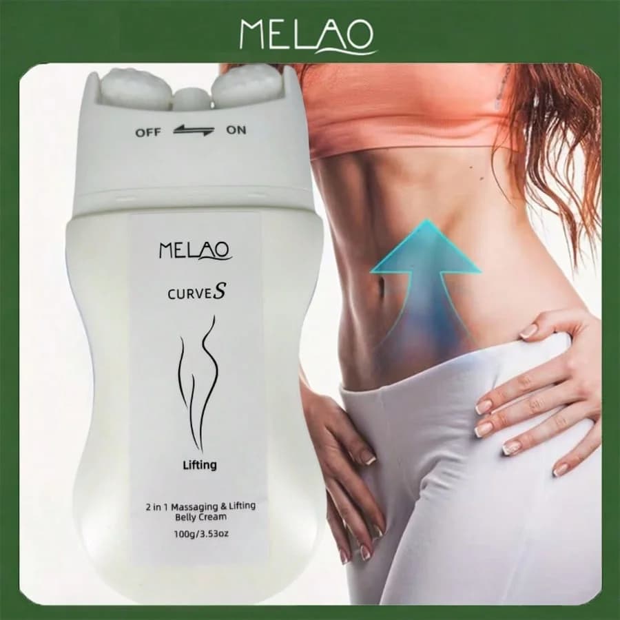 Crème liftante pour le ventre MELAO CURVES 100g avec dispositif de massage, pour resserrer le ventre