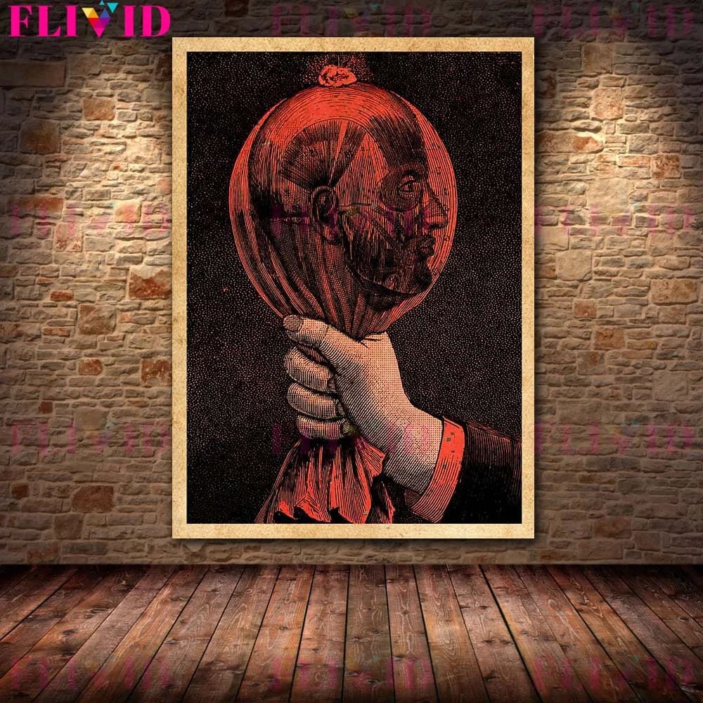 Affiche d'art Vintage la nuit qui arrive, impression de fleurs et de serpent dans les mains, Art mur