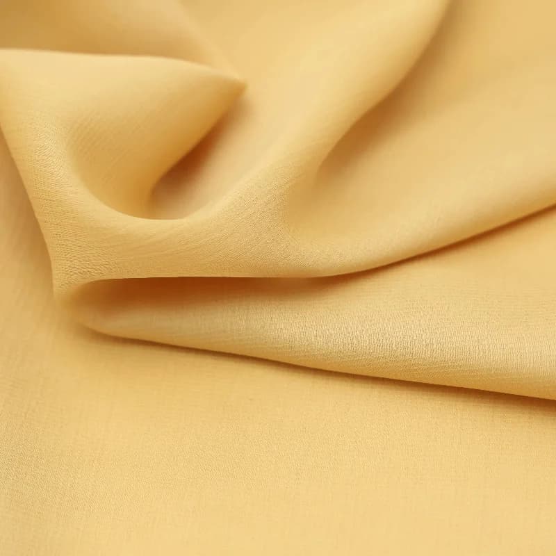 Tissu crêpe jaune crème effet satiné vague d'eau pour chemise, robe Cheongsam, Hanfu, nappe, matérie