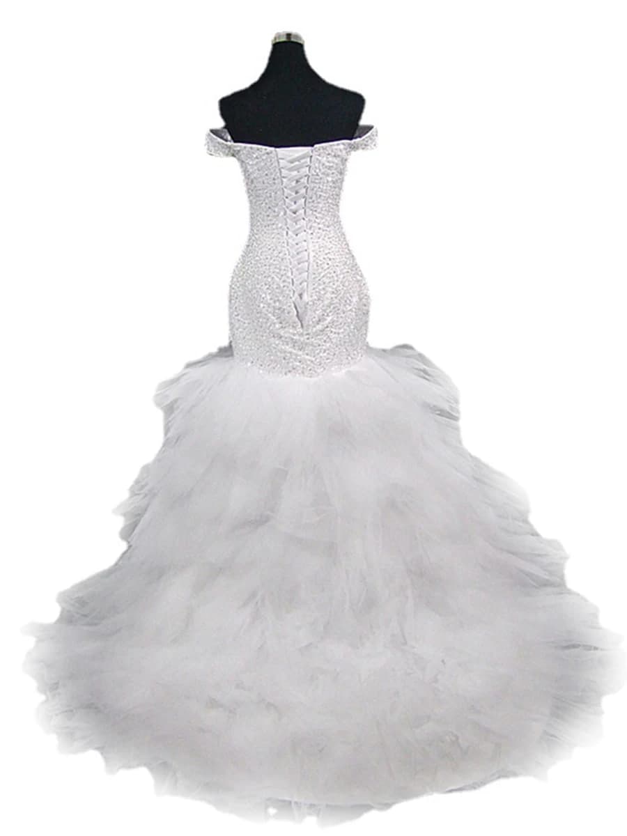 Robes de mariée et de soirée asymétriques à une épaule, dos nu, sexy, en dentelle, coupe ajustée, lo