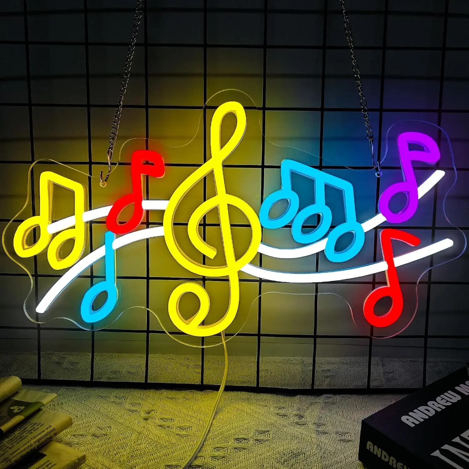 Note de musique enseigne au néon néons à intensité variable pour barre de musique Club chambre homme