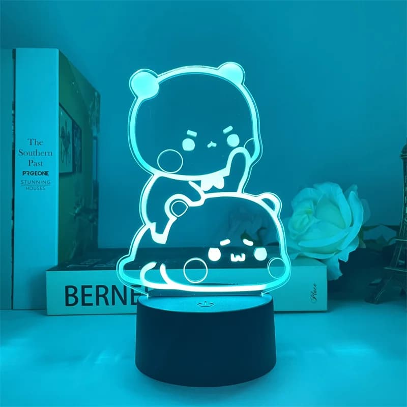 Bubu Dudu Led veilleuse télécommande ours Panda figurines lampe USB 16 couleurs réglable dessin anim
